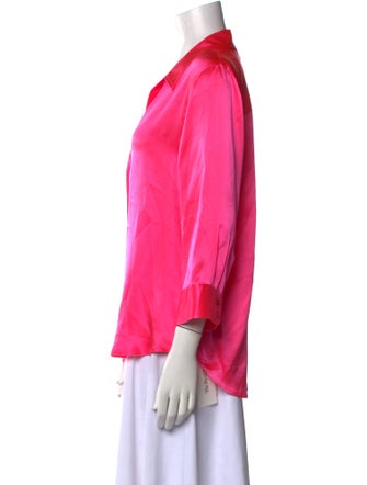 L'Agence Silk V-Neck Blouse