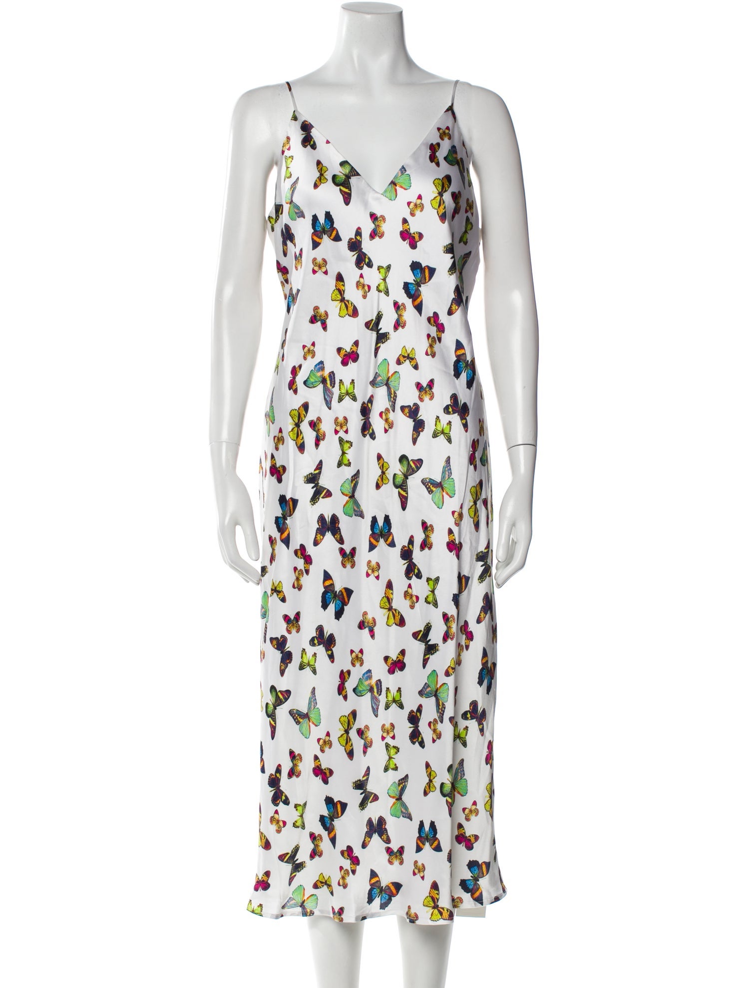 L'Agence Silk Midi Length Dress