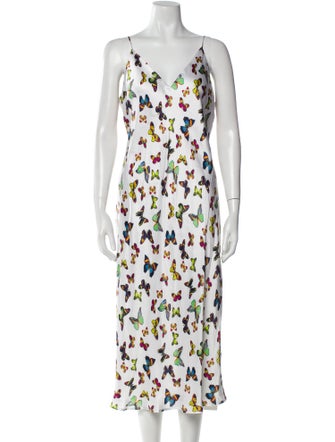 L'Agence Silk Midi Length Dress