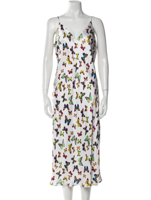 L'Agence Silk Midi Length Dress