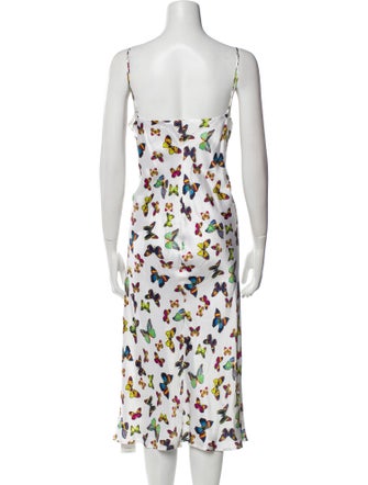 L'Agence Silk Midi Length Dress