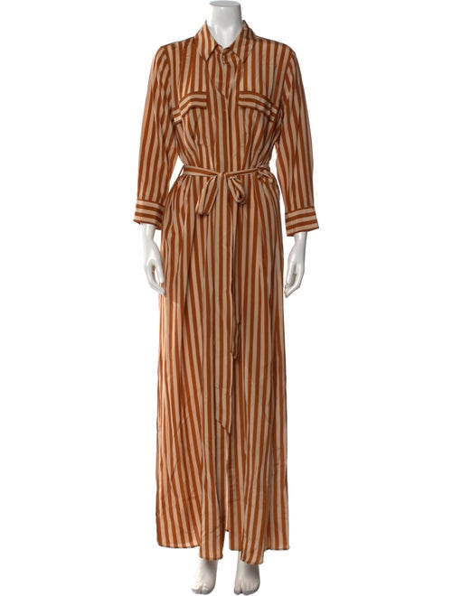 L'Agence Striped Long Dress