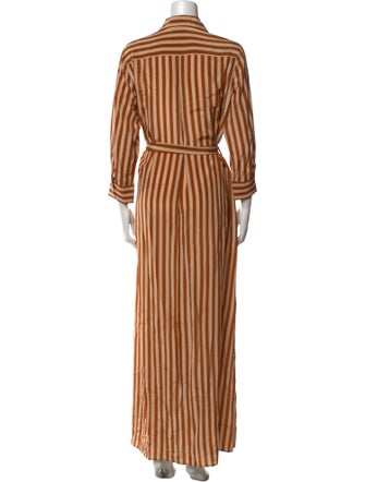 L'Agence Striped Long Dress