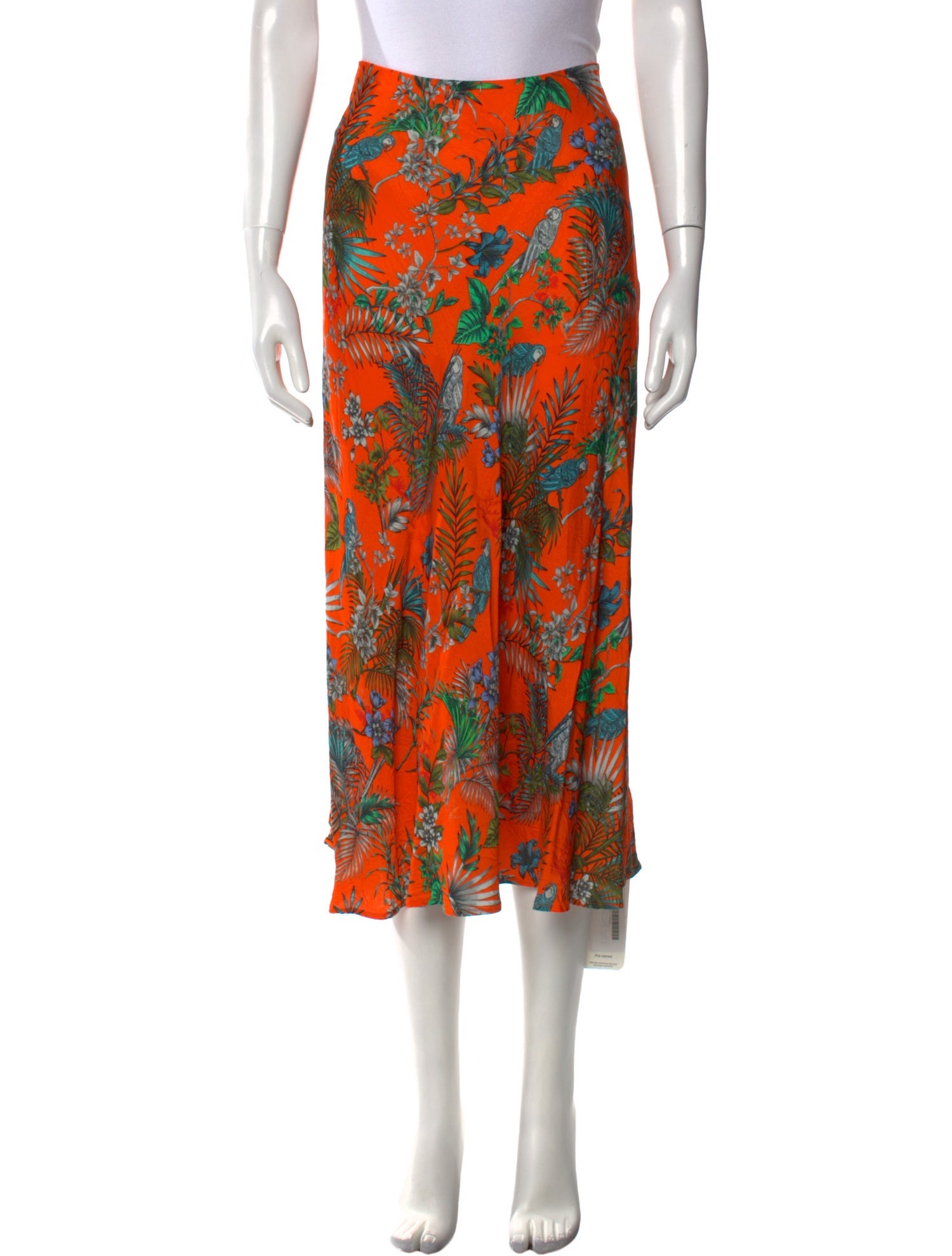 L'Agence Floral Print Midi Length Skirt