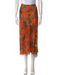 L'Agence Floral Print Midi Length Skirt