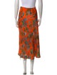 L'Agence Floral Print Midi Length Skirt