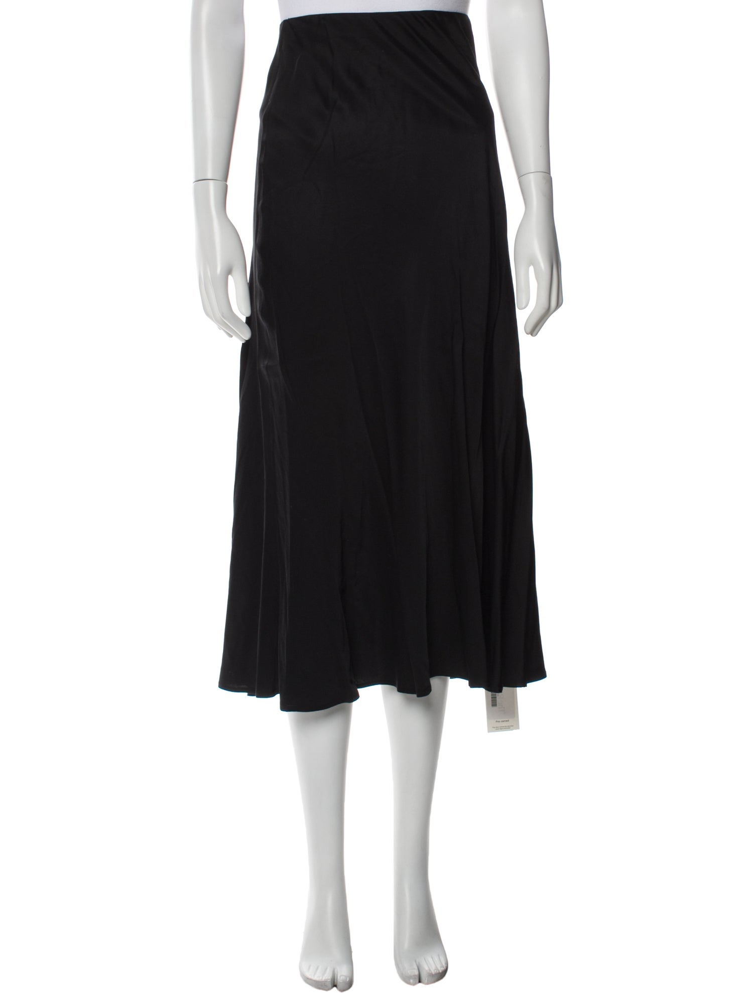 L'Agence Silk Midi Length Skirt