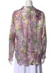 L'Agence Silk Floral Print Top