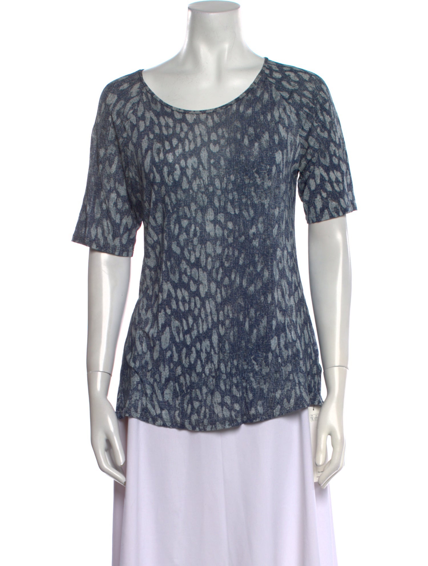 L'Agence Animal Print Scoop Neck T-Shirt