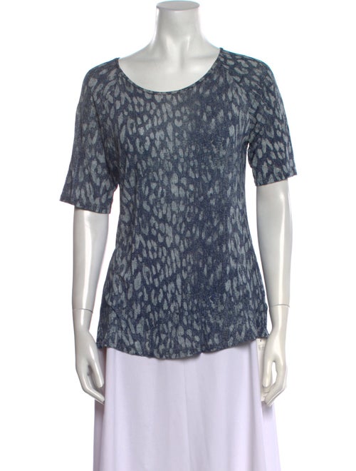 L'Agence Animal Print Scoop Neck T-Shirt