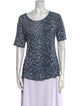 L'Agence Animal Print Scoop Neck T-Shirt