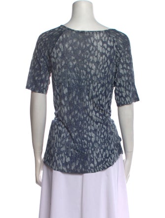 L'Agence Animal Print Scoop Neck T-Shirt