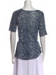 L'Agence Animal Print Scoop Neck T-Shirt