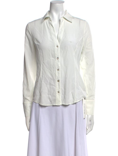 L'Agence Silk Long Sleeve Button-Up Top
