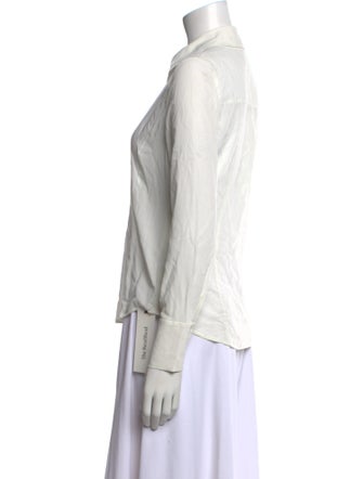 L'Agence Silk Long Sleeve Button-Up Top