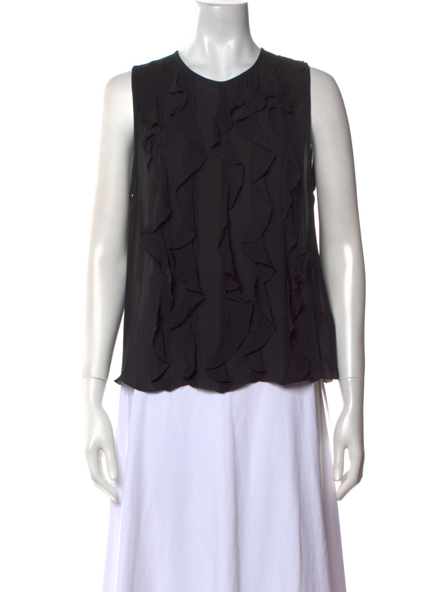 L'Agence Silk Crew Neck Blouse