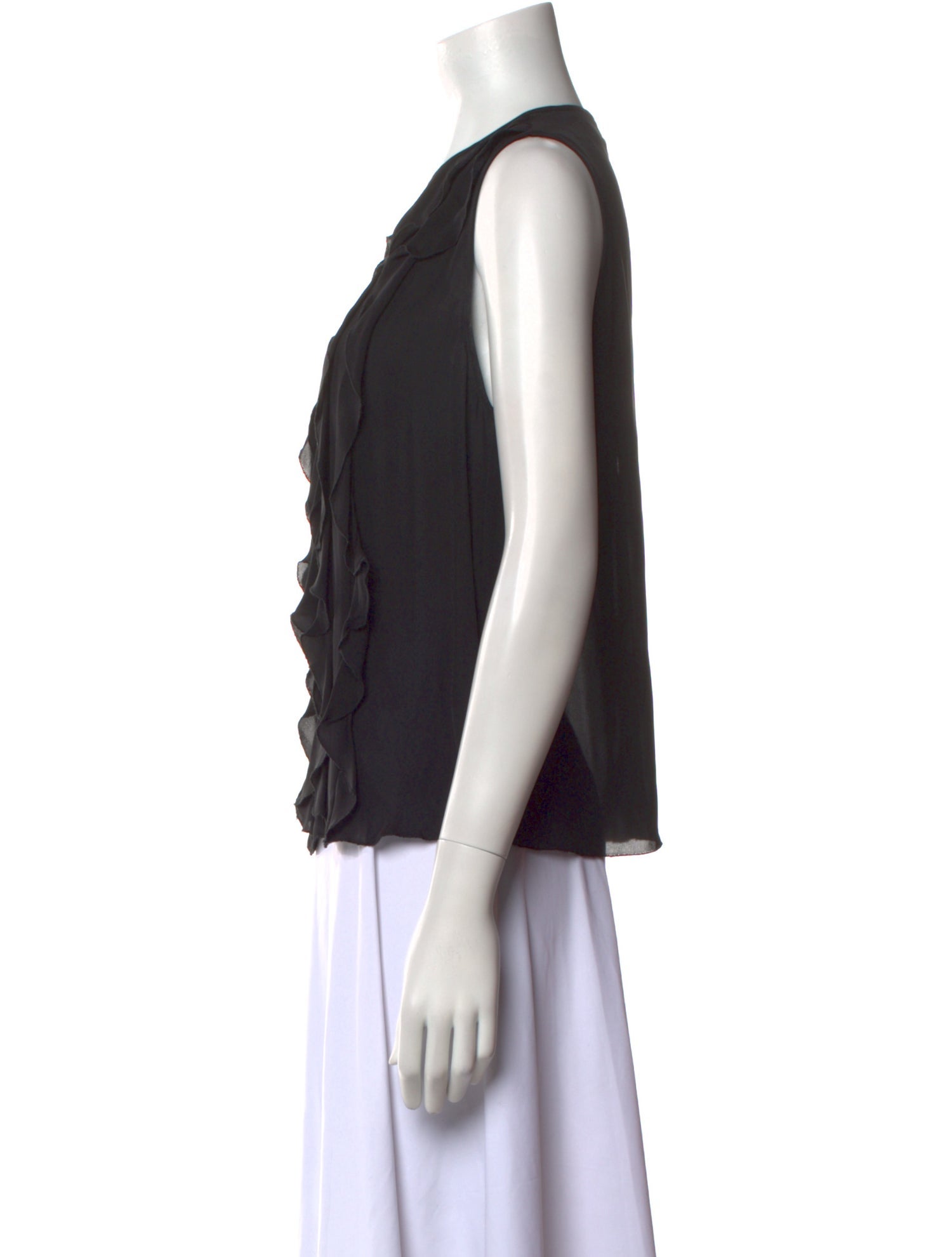 L'Agence Silk Crew Neck Blouse