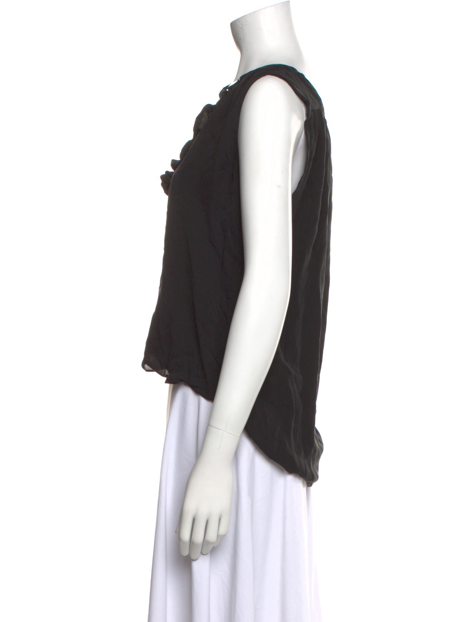 L'Agence Silk V-Neck Crop Top