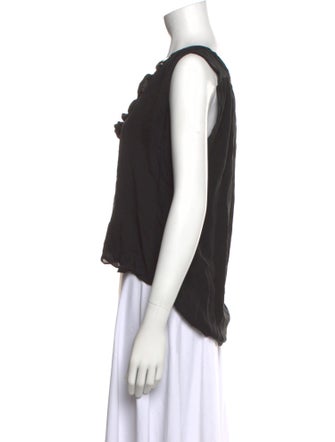 L'Agence Silk V-Neck Crop Top