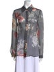L'Agence Silk Floral Print Button-Up Top