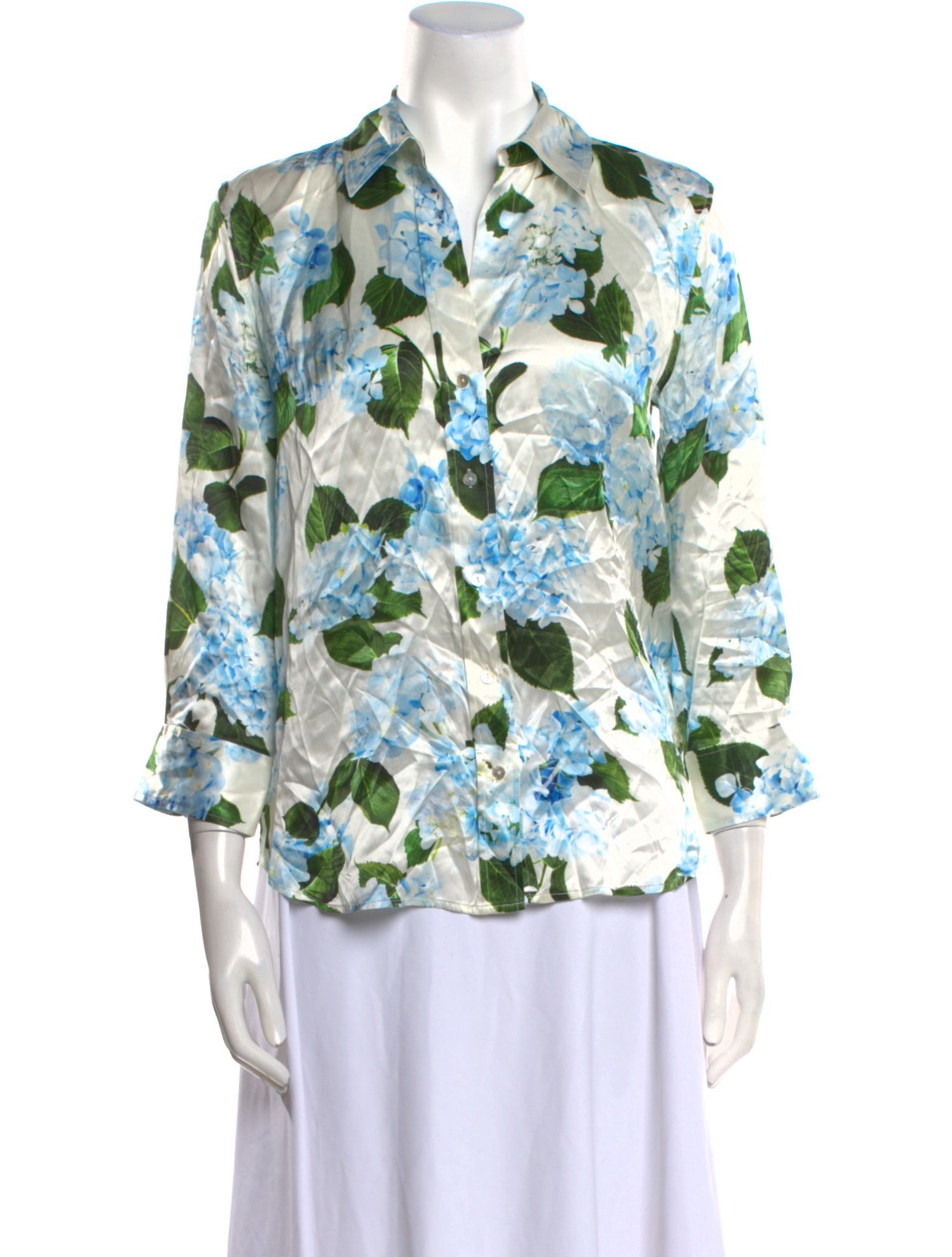 L'Agence Silk Floral Print Blouse