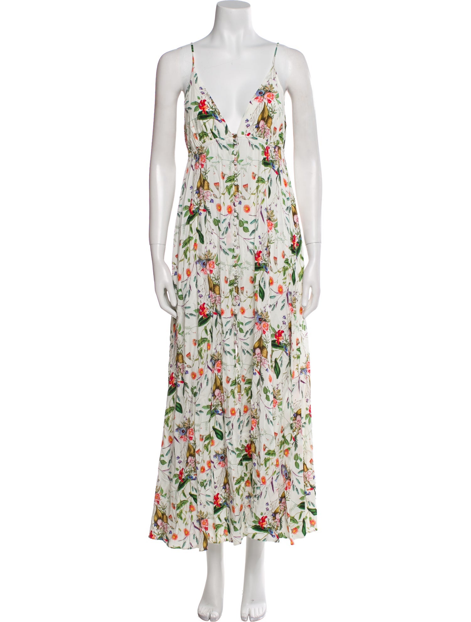 L'Agence Floral Print Long Dress