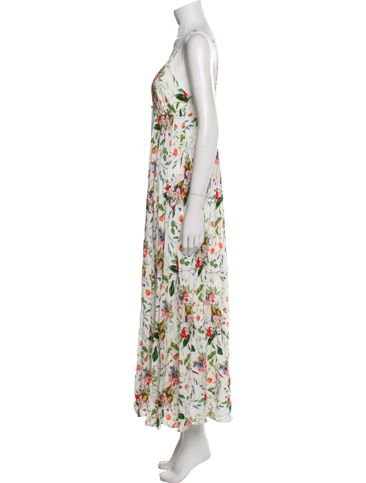 L'Agence Floral Print Long Dress