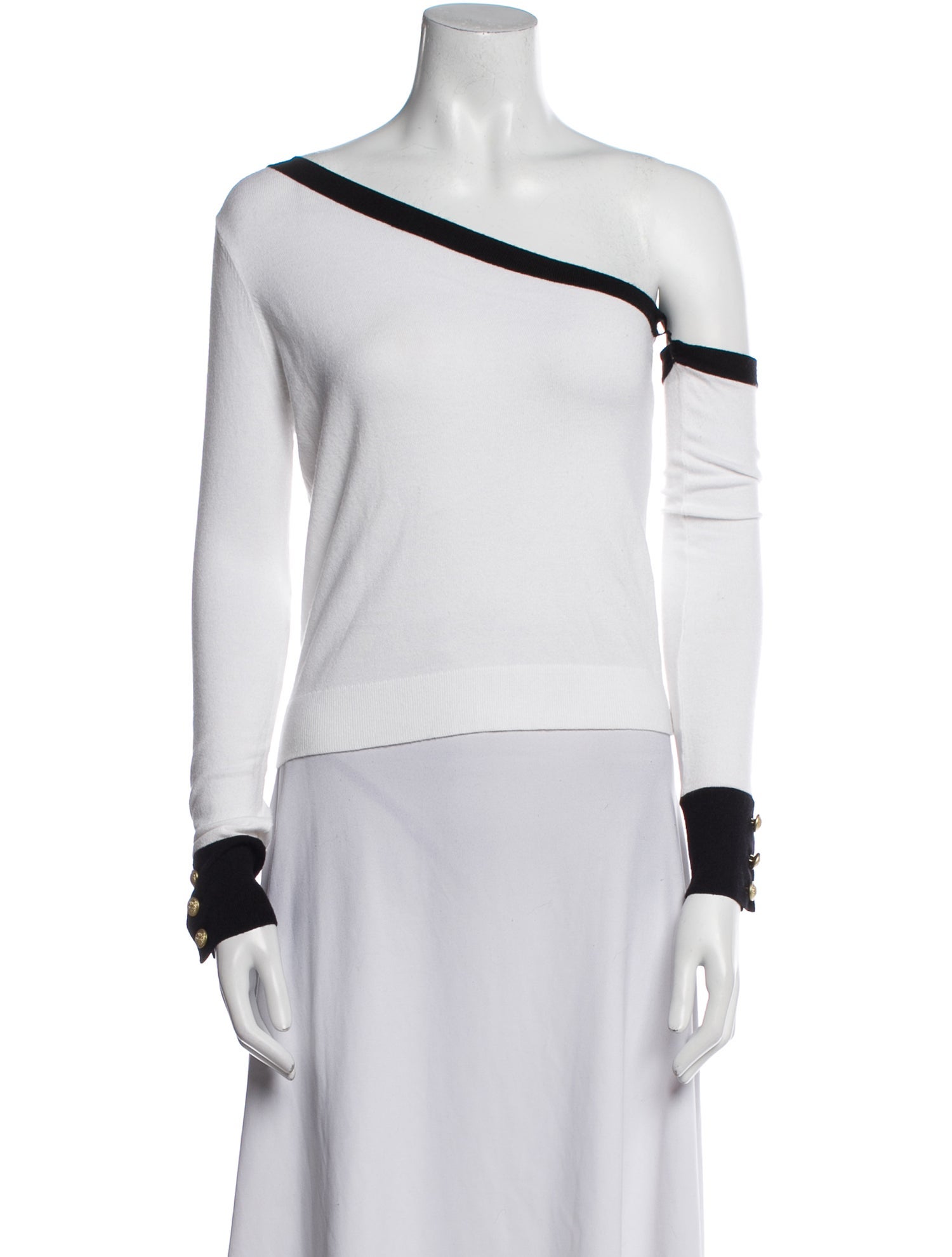 L'Agence One-Shoulder Long Sleeve Crop Top w/ Tags