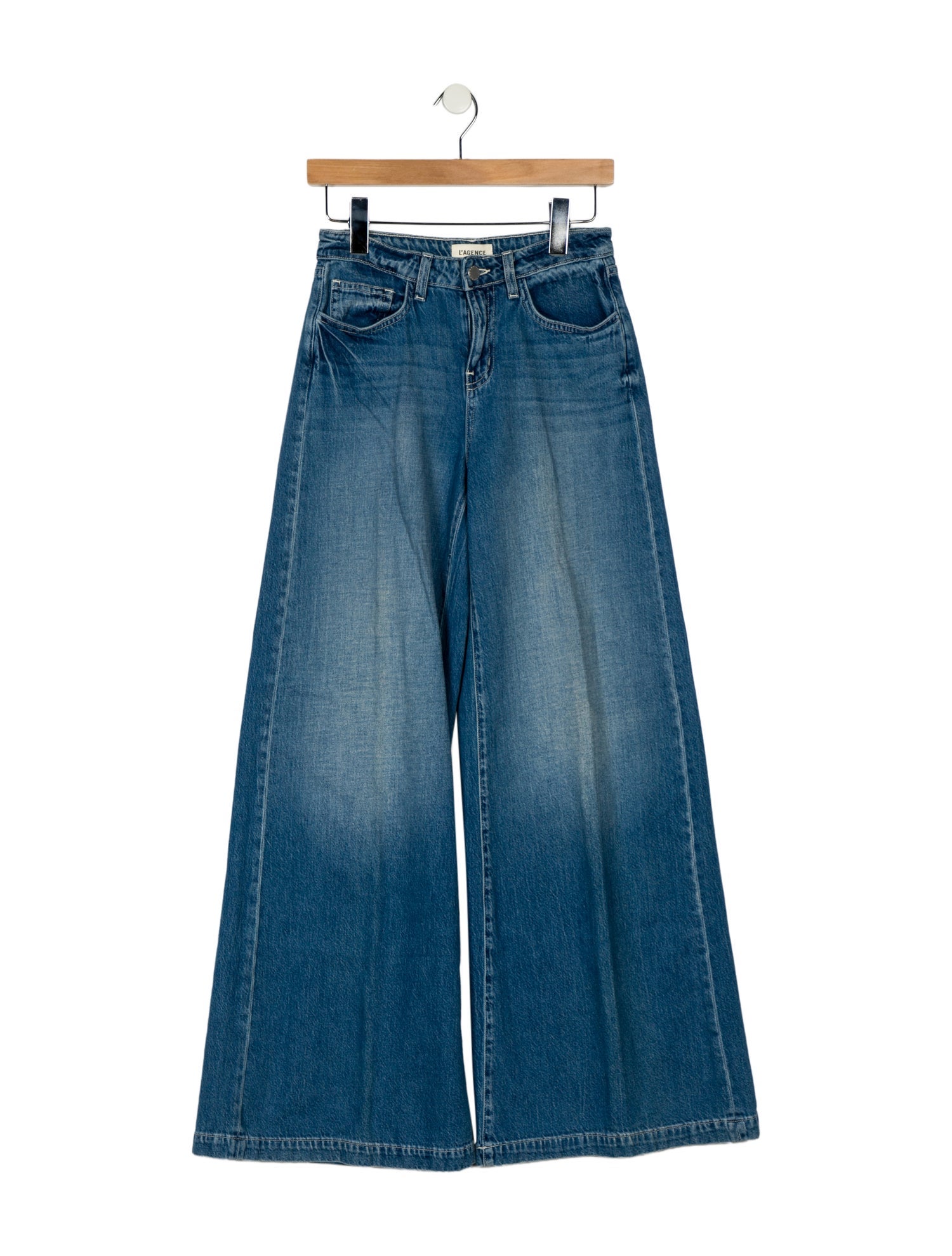 L'Agence Mid-Rise Wide Leg Jeans