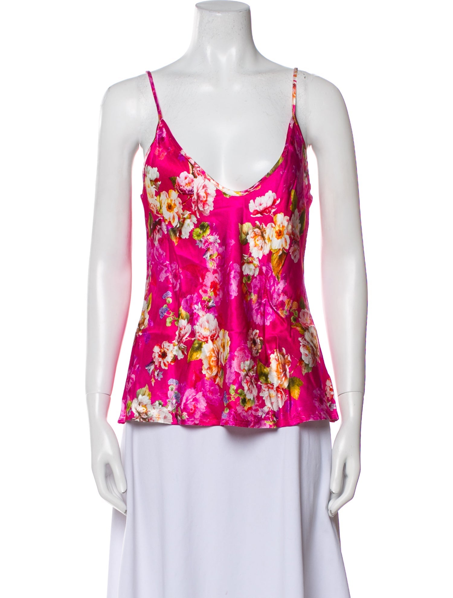 L'Agence Floral Print V-Neck Top