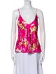 L'Agence Floral Print V-Neck Top