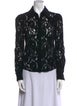 L'Agence Lace Pattern Long Sleeve Button-Up Top