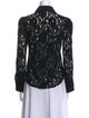 L'Agence Lace Pattern Long Sleeve Button-Up Top