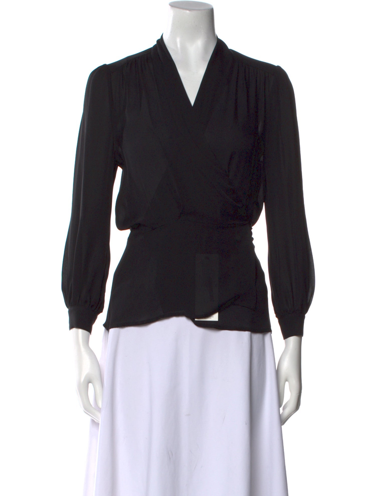 L'Agence Silk V-Neck Blouse