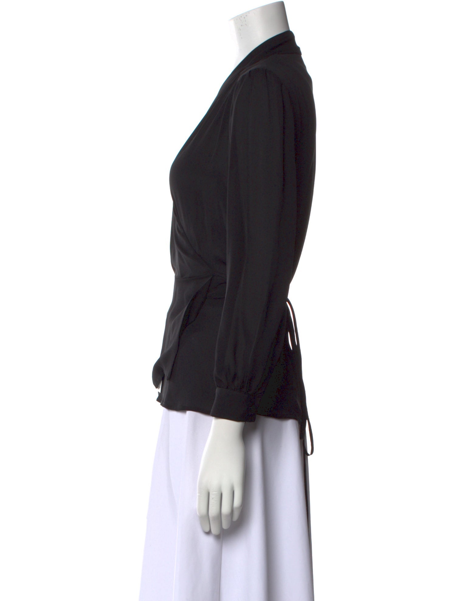 L'Agence Silk V-Neck Blouse