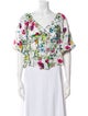 L'Agence Silk Floral Print Crop Top