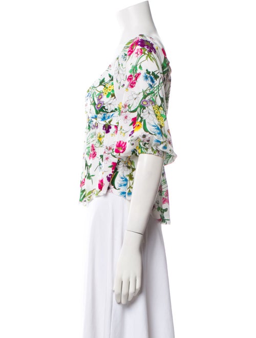 L'Agence Silk Floral Print Crop Top