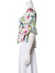 L'Agence Silk Floral Print Crop Top