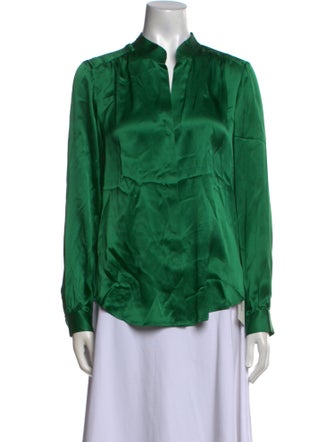 L'Agence Silk V-Neck Blouse