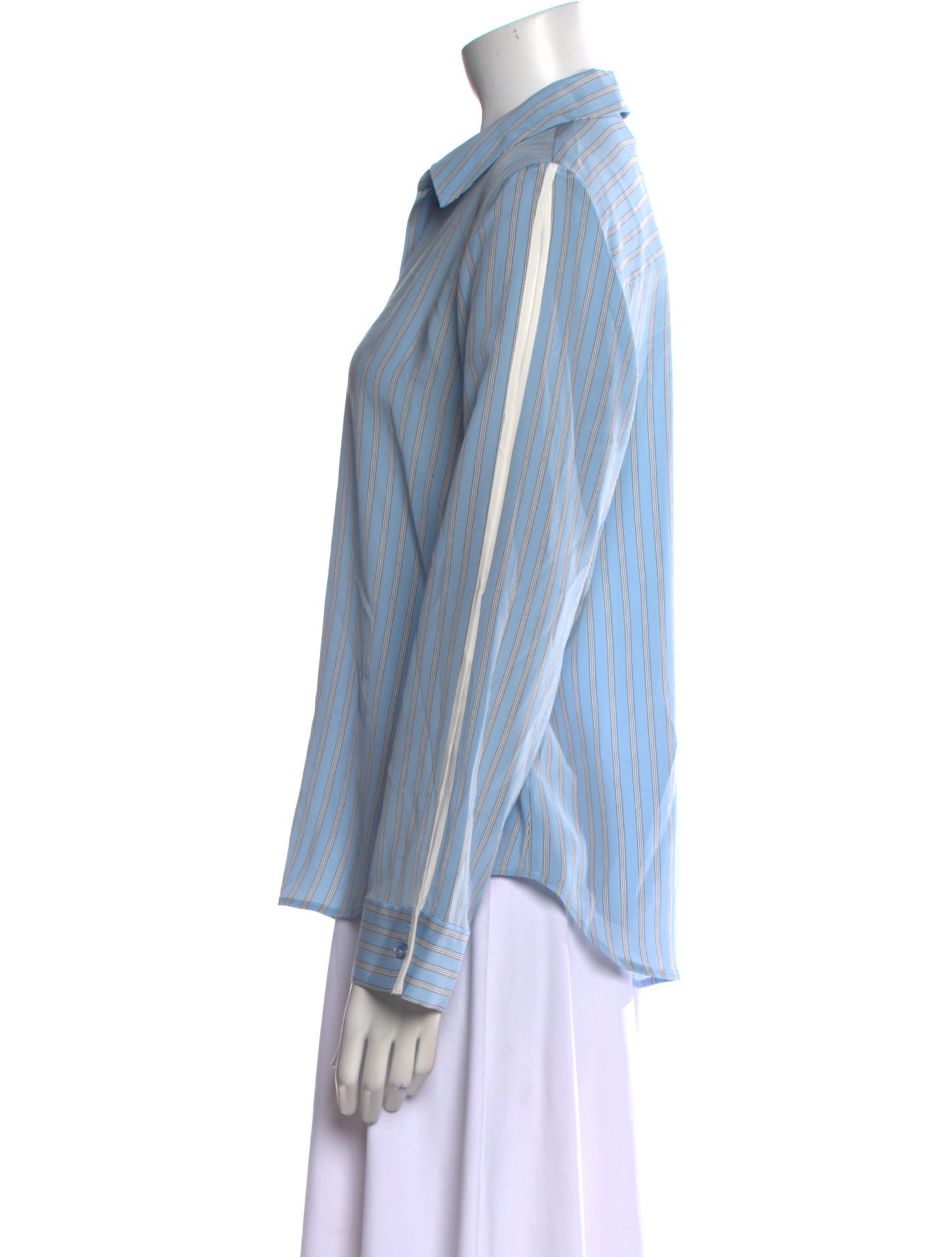 L'Agence Silk Striped Button-Up Top