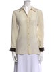 L'Agence Silk Long Sleeve Button-Up Top