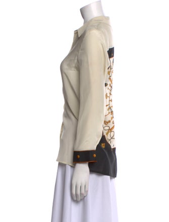 L'Agence Silk Long Sleeve Button-Up Top