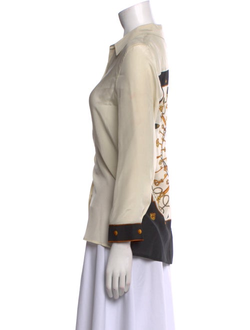 L'Agence Silk Long Sleeve Button-Up Top