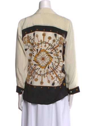 L'Agence Silk Long Sleeve Button-Up Top