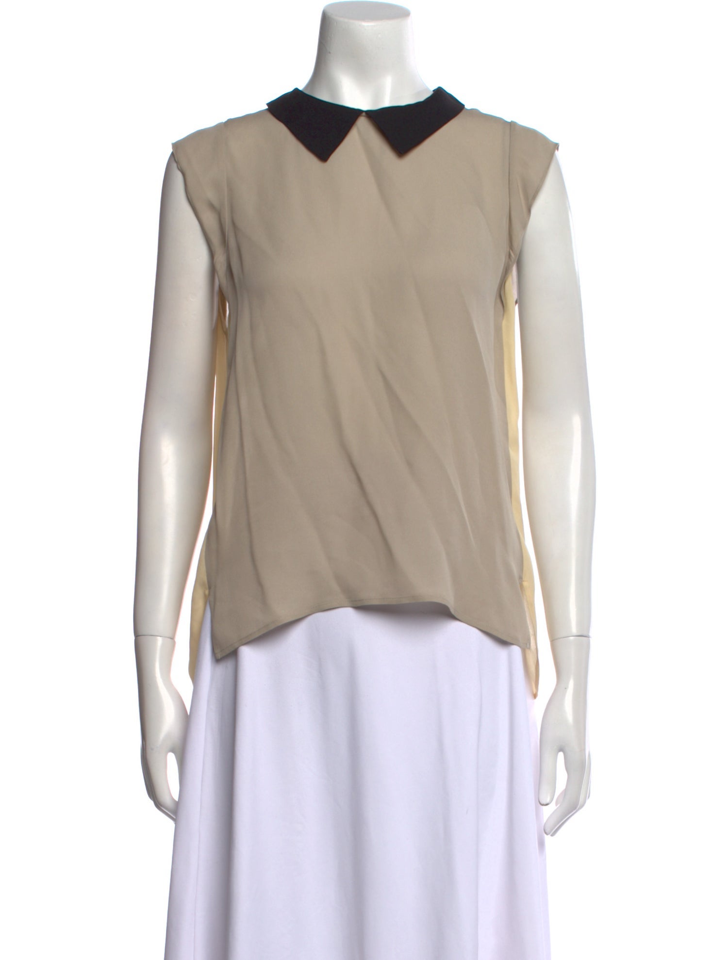 L'Agence Silk Crew Neck Blouse