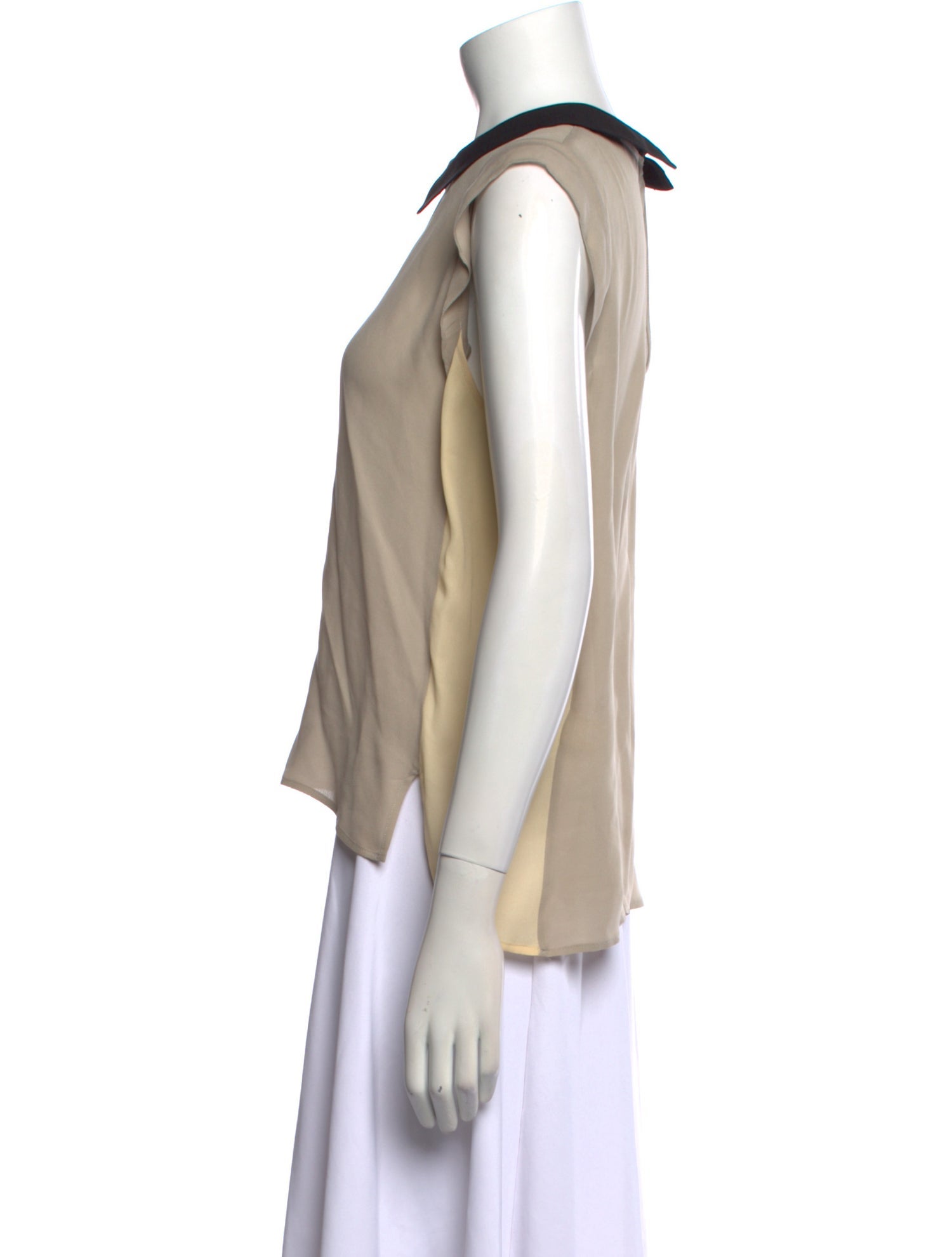 L'Agence Silk Crew Neck Blouse