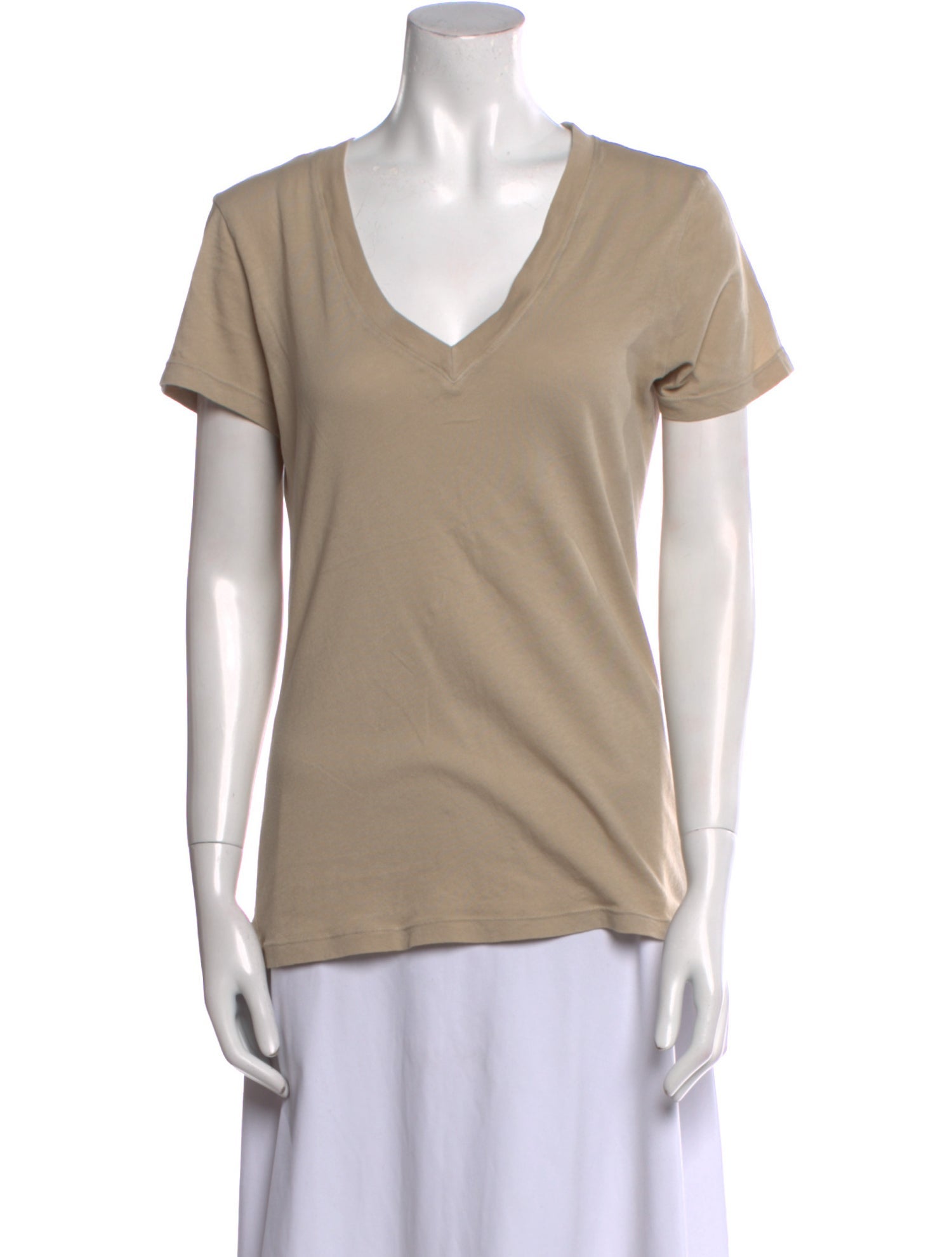 L'Agence Merino Wool V-Neck T-Shirt