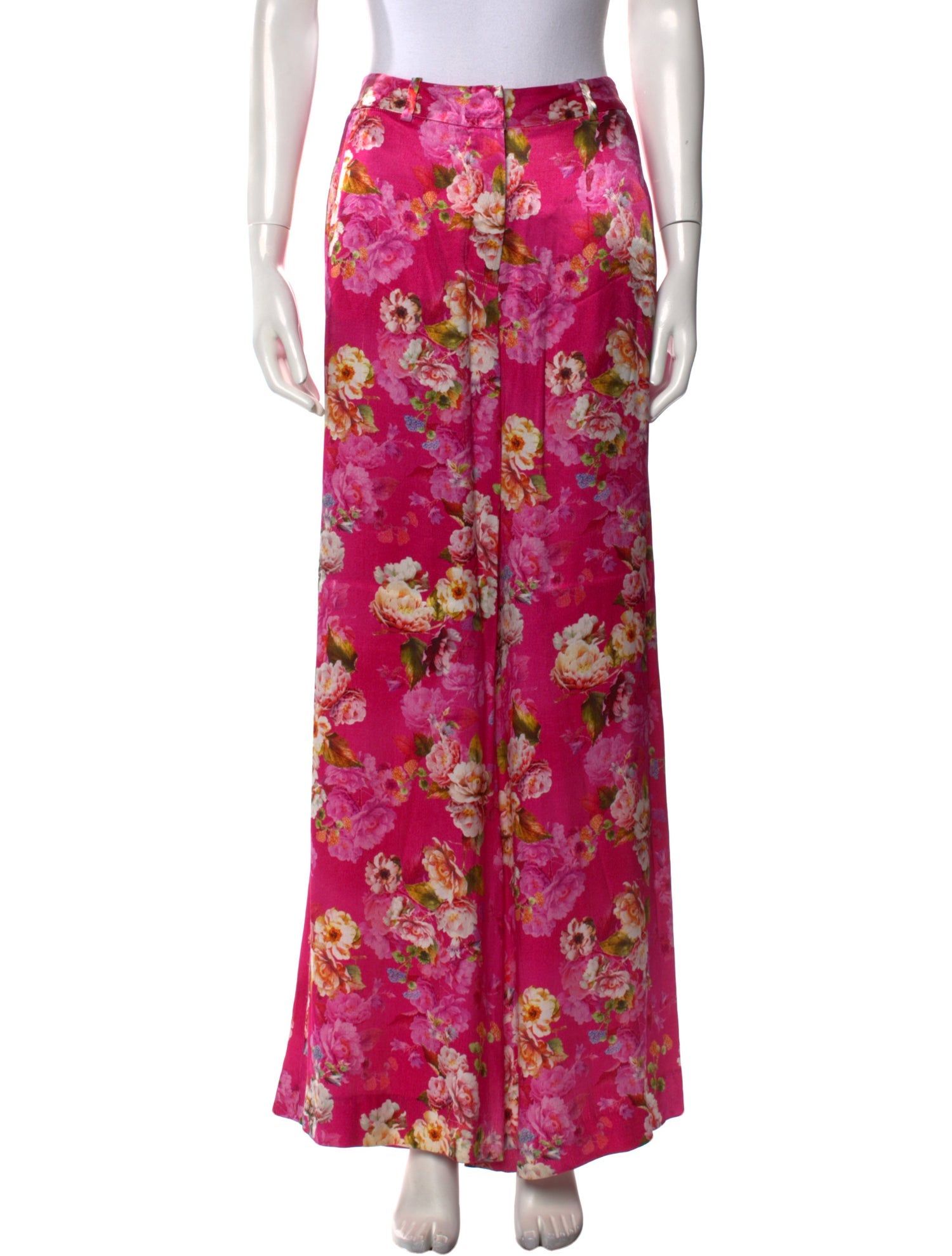 L'Agence Floral Print Wide Leg Pants