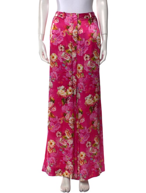 L'Agence Floral Print Wide Leg Pants