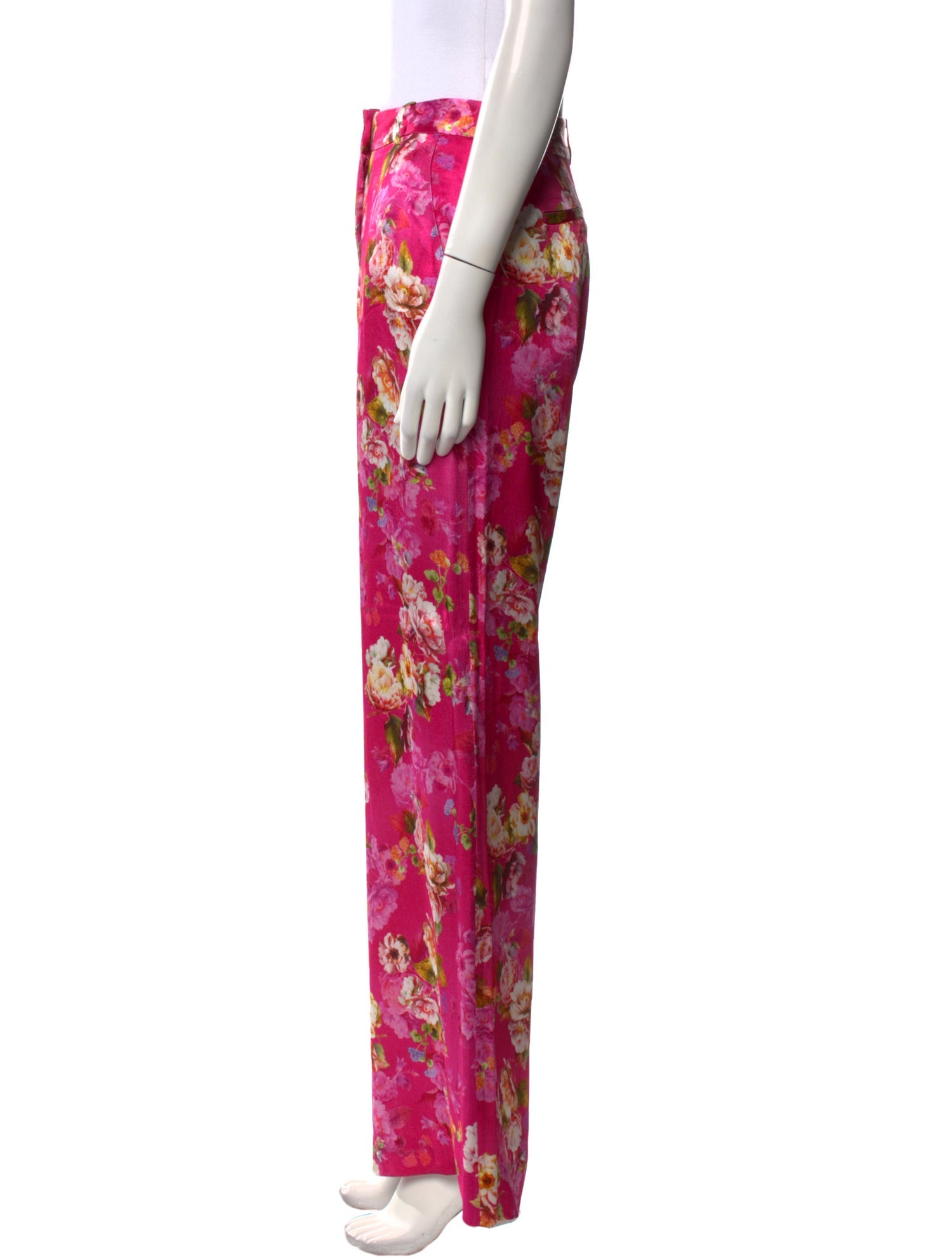 L'Agence Floral Print Wide Leg Pants